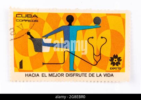 Expo 70 Cuban Postage Stamp Stock Photo