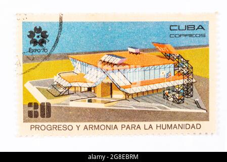 Expo 70 Cuban Postage Stamp Stock Photo