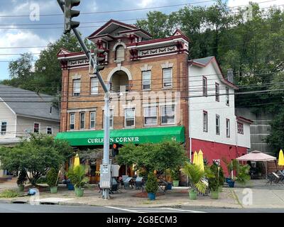 Suffern, NY - USA - July 17, 2021: Horizontal view of downtown Suffern ...