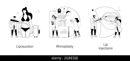 Plastic surgery abstract concept vector illustrations. Stock Vector