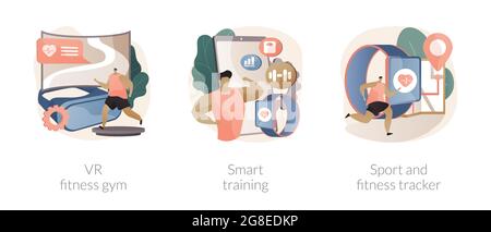 New fitness technology abstract concept vector illustrations. Stock Vector