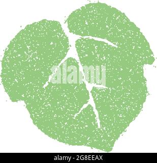 Summer motif rubber stamp illustration for summer greeting card etc. | morning glory leaf Stock Vector