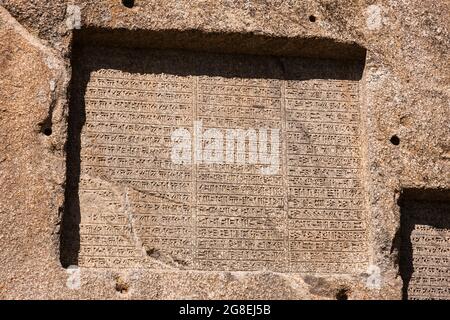 Ganj Nameh(Ganiname), Achaemenid cuneiform inscriptions, suburb of Hamedan(Hamadan), Hamadan Province, Iran, Persia, Western Asia, Asia Stock Photo