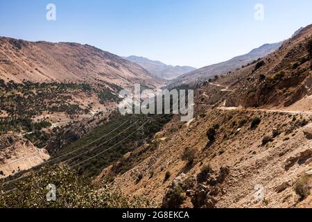 Landscape of presumed 'Battle of Persian Gate', Alexander the great and Persia, Zagros mountains, suburb of  Yasuj, Iran, Persia, Western Asia, Asia Stock Photo
