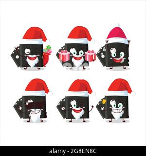 Santa Claus emoticons with black dice new cartoon character. Vector illustration Stock Vector