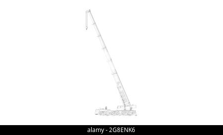 3D rendering of two cranes isolated on white background Stock Photo