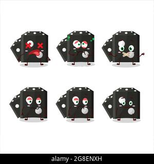 Black dice new cartoon character with nope expression. Vector illustration Stock Vector