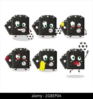 Black dice new cartoon character working as a Football referee. Vector illustration Stock Vector