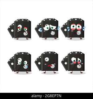 Black dice new cartoon character with sad expression. Vector illustration Stock Vector