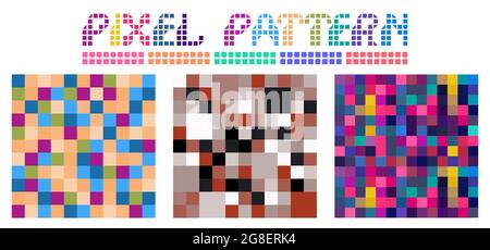 Pixel pattern abstract mosaic background for website, card, poster Stock Vector
