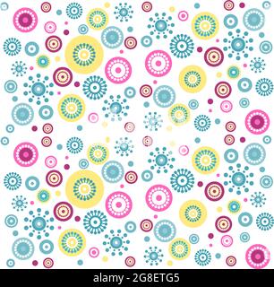 Colorful concentric geographic pattern as spring background for print, wrapping, textile, clothing Stock Vector