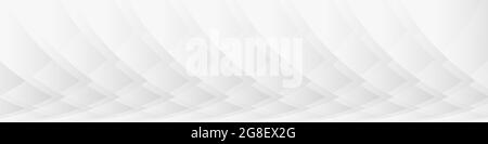 White abstract halftone pattern graphic design horizontal wide banner presentation background template. Vector illustration Stock Vector