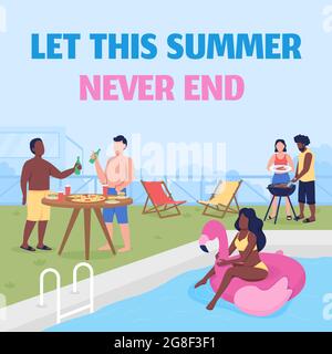Pool party social media post mockup Stock Vector