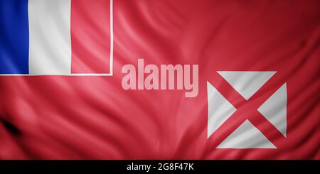 3d rendering of Territory of the Wallis and Futuna Islands flag waving Stock Photo