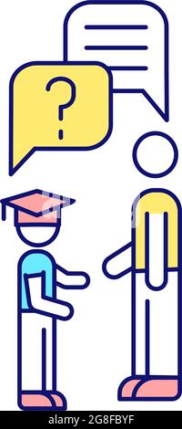 Academic advisor RGB color icon Stock Vector