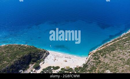 Gjipe Beach, famous beach in Albania Stock Photo