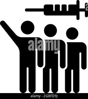 Volunteer testing black glyph icon Stock Vector