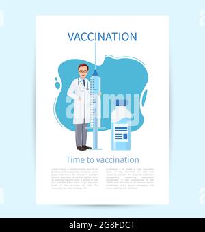 Vertical Poster Vaccination campaign. Concept Immunization schedule. Stock Vector