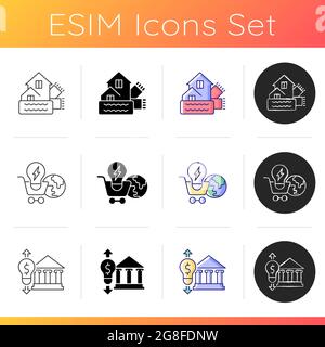 Energy purchase icons set Stock Vector