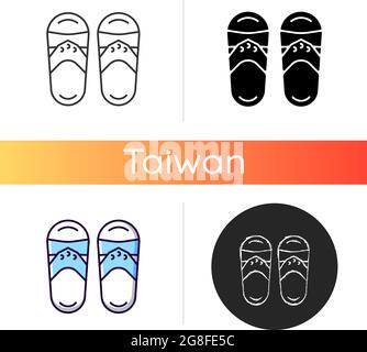 Taiwanese slippers icon Stock Vector