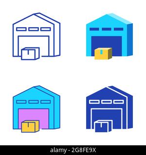 Warehouse glyph icon. Silhouette symbol. Cardboard boxes on pallet ...