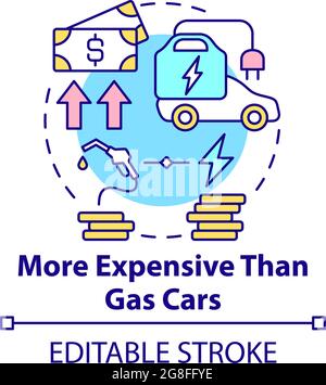 Electric vehicles cost difference concept icon. Stock Vector