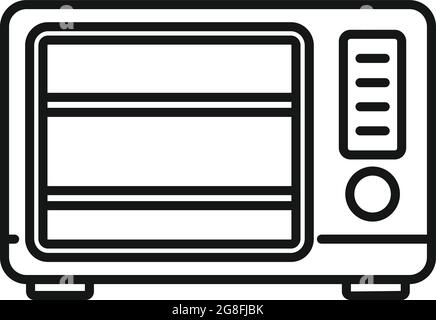 Old microwave icon outline vector. Electric convection oven. Fan kitchen stove Stock Vector