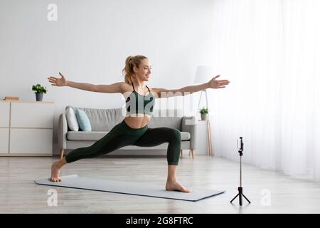 Self-isolation and education with internet and healthy lifestyle Stock Photo