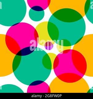 Seamless pattern with circles with bright colors. Colorful background with round shapes. Element for invitation for kids birthday Stock Vector