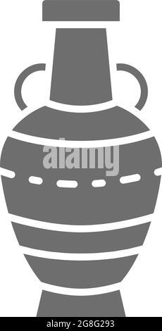 Vector Chinese vase grey icon. Symbol and sign illustration design ...