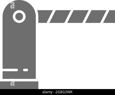 Automatic parking barrier grey icon. Isolated on white background Stock Vector