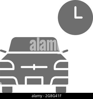 Vector temporary parking, carsharing service grey icon. Stock Vector