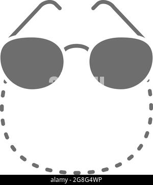 Vector glasses on a chain grey icon. Stock Vector