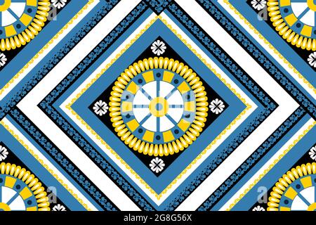 Seamless pattern in style carretto siciliano. Sicilian repeating texture print, background. Vector illustration Stock Vector