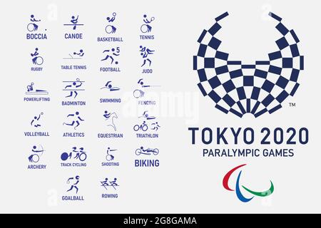 Vector set pictograms summer paralympic games. Stock Vector