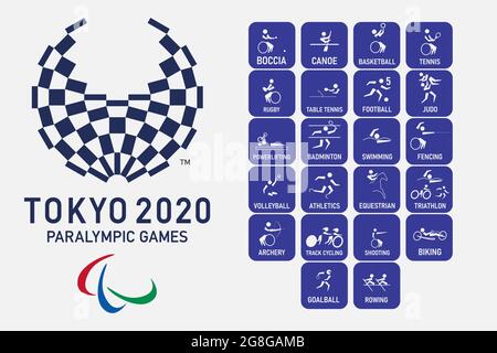 Vector set pictograms summer paralympic games. Stock Vector