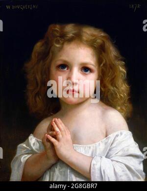 Bouguereau. Little Girl by William-Adolphe Bouguereau (1825-1905), oil on canvas, 1878 Stock Photo