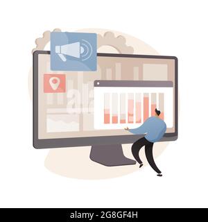 Digital marketing strategy abstract concept vector illustration. Stock Vector