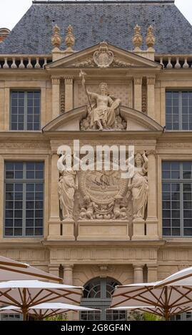 Paris, France - 07 16 2021: View from the inner courtyard of the Carnavalet Museum facade Stock Photo