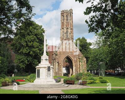 View of Greyfriars Tower in King’s Lynn in Norfolk UK Stock Photo