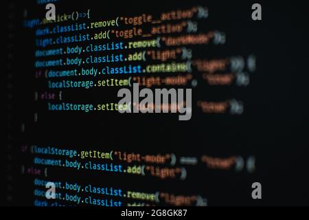 Closeup view of a computer programming language Stock Photo