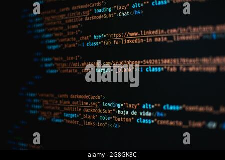 Closeup view of a computer programming language Stock Photo