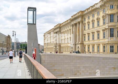 Newly built Humboldt Forum in Berlin, based on a historical model, as seen from the Rathausbrücke (City Hall Bridge) Stock Photo