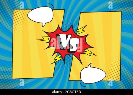 Versus.Fight background comic pop art style design.vs letters and speech bubble.Place for text.Stock vector illustration Stock Vector