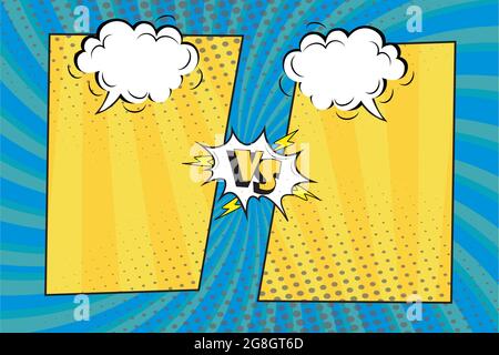 Versus.Fight background comic pop art style design.vs letters and speech bubble.Place for text.Stock vector illustration Stock Vector