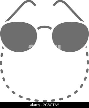 Vector glasses on a chain grey icon. Symbol and sign illustration design. Isolated on white background Stock Vector