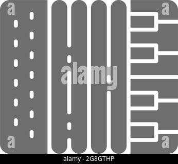Vector accordion, harmonica, musical instrument grey icon. Symbol and sign illustration design. Isolated on white background Stock Vector