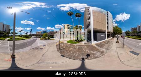 360 degree panoramic view of Tampa, FL, USA - July 16, 2021: 360 vr photo of the Davis Medical Building Tampa FL USA