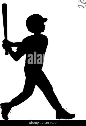 Batting baseball player silhouette