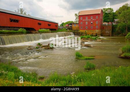 Bridgeton Grist Mill, Parke County, Indiana Stock Photo